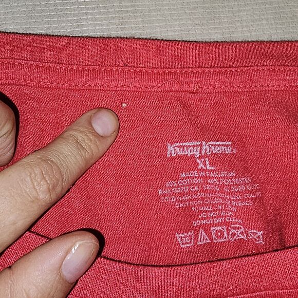 KRISPY KREME Red T-Shirt Mens XL 'Eat Krispy Kreme Doughnuts' Soft Material - Picture 4 of 8